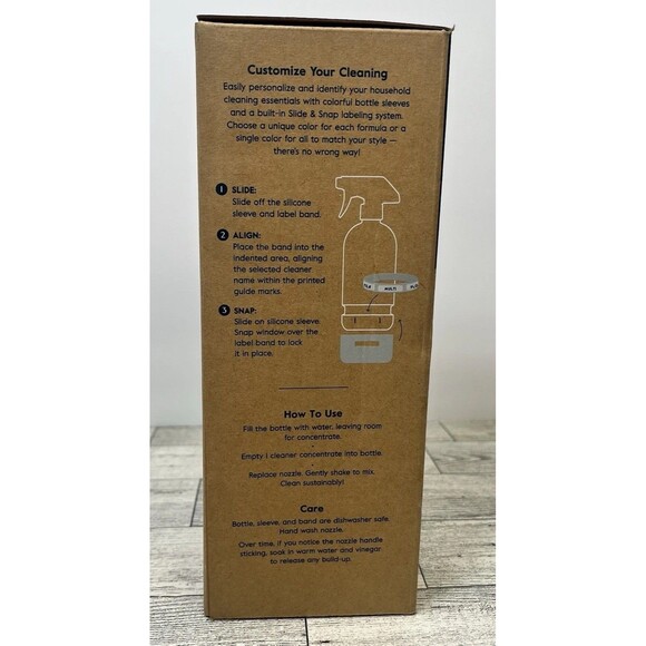 Grove Collaborative Polished Gray Reusable Glass Cleaning Bottle | 16 fl oz - Picture 2 of 8